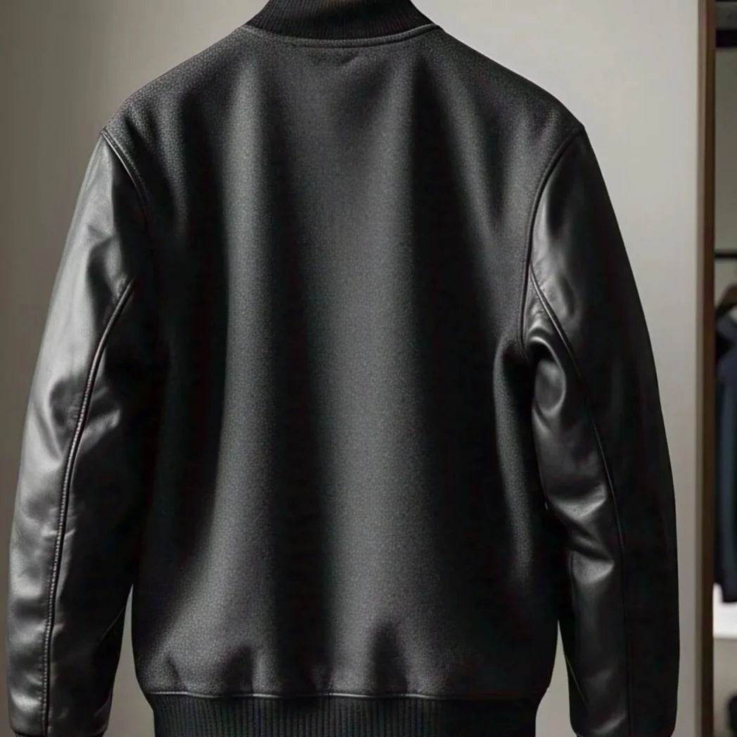 Black Unisex Letterman Jacket | Premium Wool and Leather